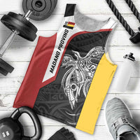 Personalised PNG Madang Province Men Tank Top Bird of Paradise Tattoo Flag Motif - Polynesian Pride