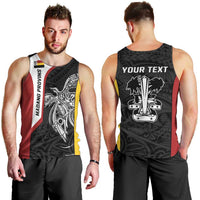 Personalised PNG Madang Province Men Tank Top Bird of Paradise Tattoo Flag Motif - Polynesian Pride