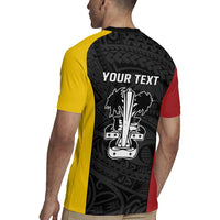 Personalised PNG Madang Province Rugby Jersey Bird of Paradise Tattoo Flag Motif - Polynesian Pride
