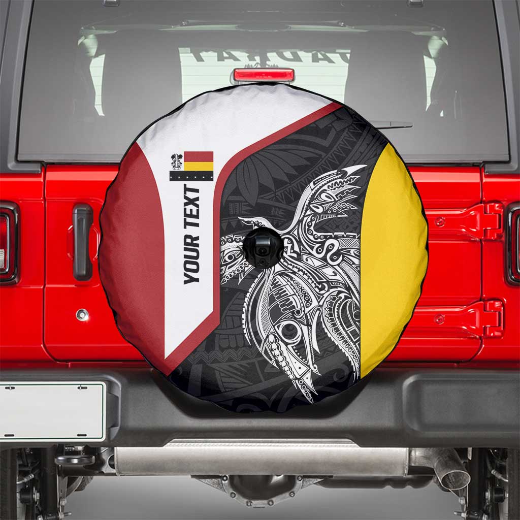 Personalised PNG Madang Province Spare Tire Cover Bird of Paradise Tattoo Flag Motif - Polynesian Pride