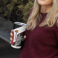 Personalised PNG Madang Province Tumbler Cup Bird of Paradise Tattoo Flag Motif - Polynesian Pride