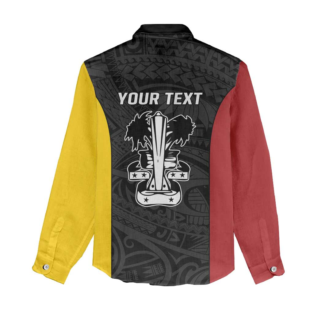 Personalised PNG Madang Province Women Casual Shirt Bird of Paradise Tattoo Flag Motif - Polynesian Pride
