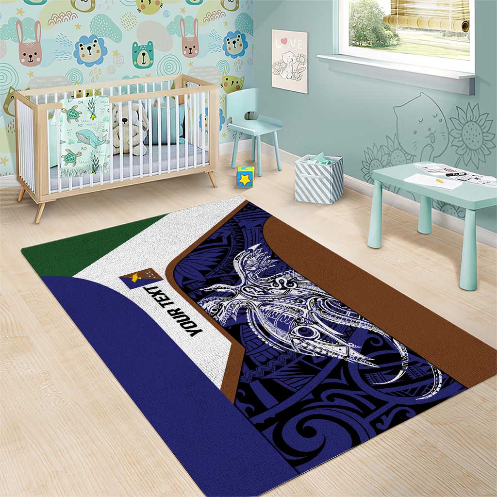 Personalised PNG Manus Province Area Rug Bird of Paradise Tattoo Flag Motif - Polynesian Pride