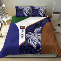 Personalised PNG Manus Province Bedding Set Bird of Paradise Tattoo Flag Motif - Polynesian Pride