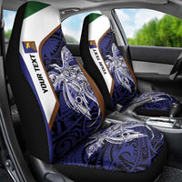 Personalised PNG Manus Province Car Seat Cover Bird of Paradise Tattoo Flag Motif - Polynesian Pride