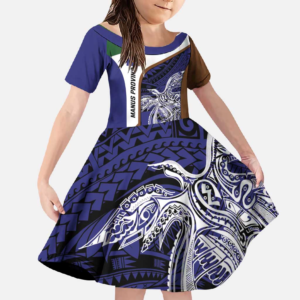 Personalised PNG Manus Province Family Matching Mermaid Dress and Hawaiian Shirt Bird of Paradise Tattoo Flag Motif - Polynesian Pride