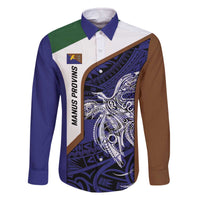 Personalised PNG Manus Province Family Matching Off The Shoulder Long Sleeve Dress and Hawaiian Shirt Bird of Paradise Tattoo Flag Motif - Polynesian Pride