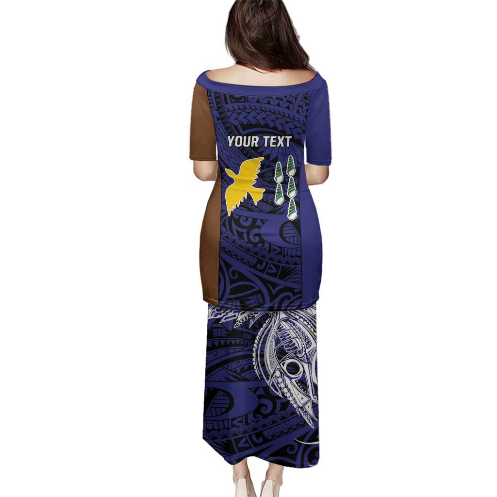 Personalised PNG Manus Province Family Matching Puletasi and Hawaiian Shirt Bird of Paradise Tattoo Flag Motif - Polynesian Pride