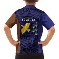 Personalised PNG Manus Province Family Matching Summer Maxi Dress and Hawaiian Shirt Bird of Paradise Tattoo Flag Motif - Polynesian Pride