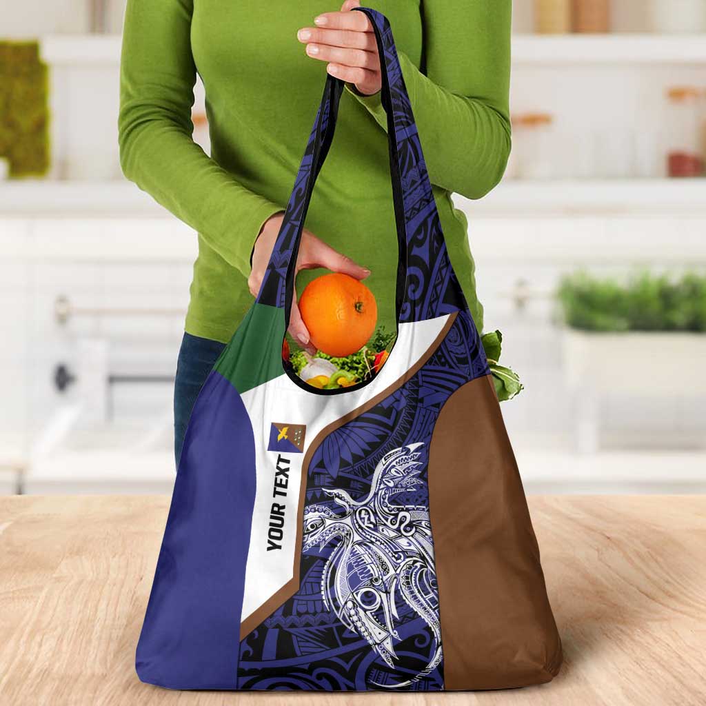 Personalised PNG Manus Province Grocery Bag Bird of Paradise Tattoo Flag Motif - Polynesian Pride