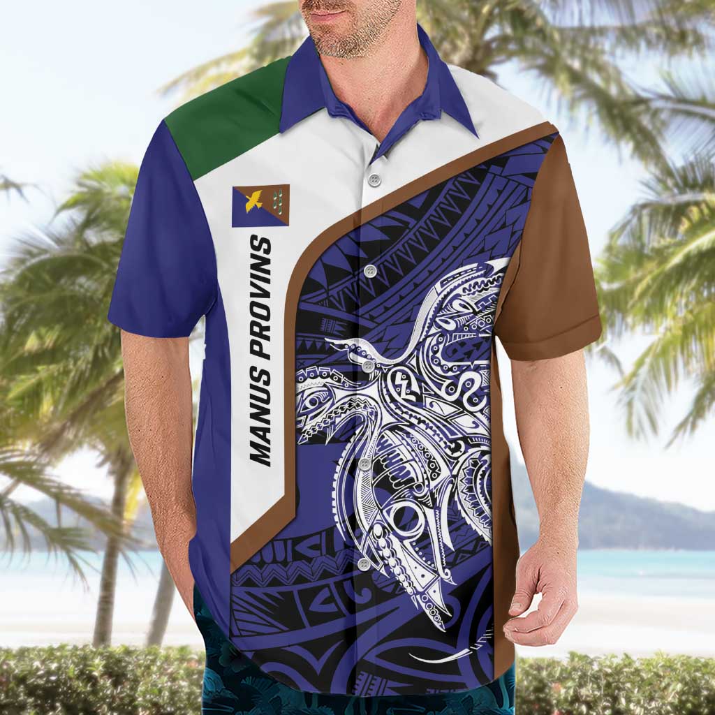 Personalised PNG Manus Province Hawaiian Shirt Bird of Paradise Tattoo Flag Motif - Polynesian Pride