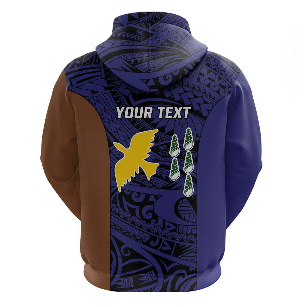 Personalised PNG Manus Province Hoodie Bird of Paradise Tattoo Flag Motif - Polynesian Pride