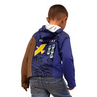 Personalised PNG Manus Province Kid Hoodie Bird of Paradise Tattoo Flag Motif - Polynesian Pride