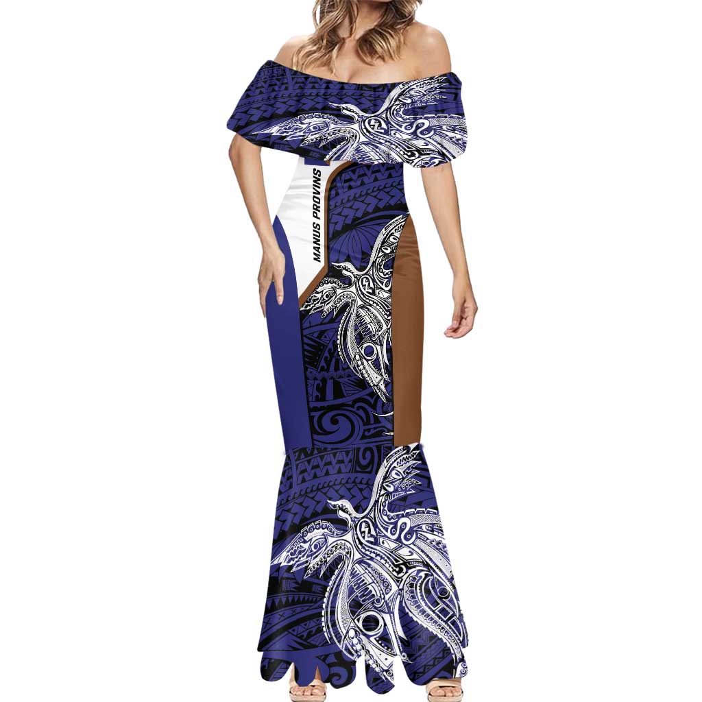 Personalised PNG Manus Province Mermaid Dress Bird of Paradise Tattoo Flag Motif - Polynesian Pride