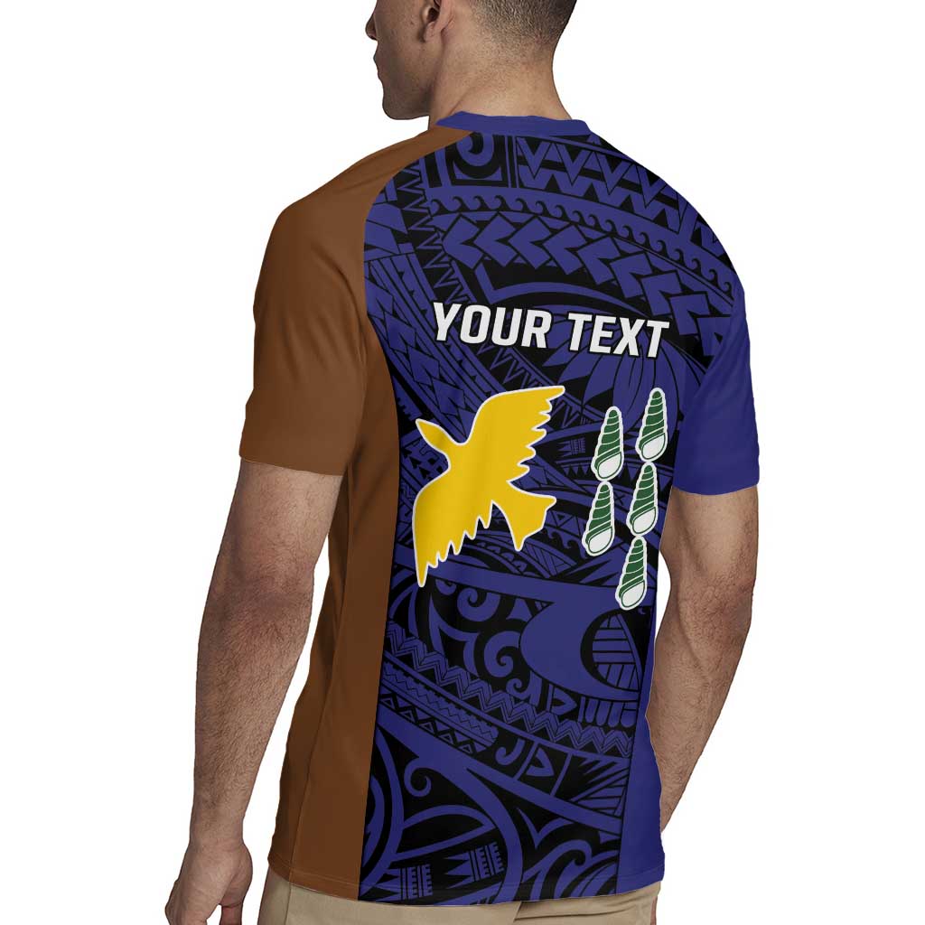 Personalised PNG Manus Province Rugby Jersey Bird of Paradise Tattoo Flag Motif - Polynesian Pride