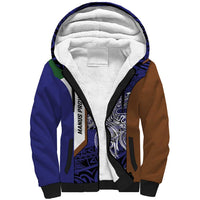 Personalised PNG Manus Province Sherpa Hoodie Bird of Paradise Tattoo Flag Motif - Polynesian Pride