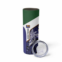 Personalised PNG Manus Province Skinny Tumbler Bird of Paradise Tattoo Flag Motif - Polynesian Pride