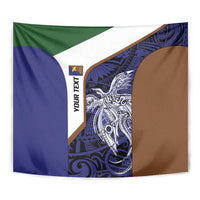 Personalised PNG Manus Province Tapestry Bird of Paradise Tattoo Flag Motif - Polynesian Pride