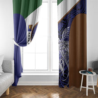 Personalised PNG Manus Province Window Curtain Bird of Paradise Tattoo Flag Motif - Polynesian Pride