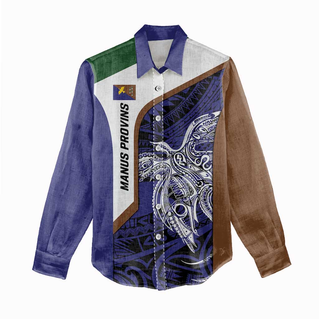 Personalised PNG Manus Province Women Casual Shirt Bird of Paradise Tattoo Flag Motif - Polynesian Pride