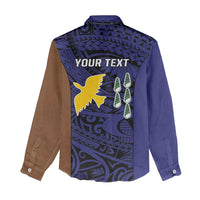 Personalised PNG Manus Province Women Casual Shirt Bird of Paradise Tattoo Flag Motif - Polynesian Pride