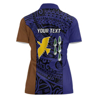 Personalised PNG Manus Province Women Polo Shirt Bird of Paradise Tattoo Flag Motif - Polynesian Pride