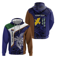 Personalised PNG Manus Province Zip Hoodie Bird of Paradise Tattoo Flag Motif - Polynesian Pride