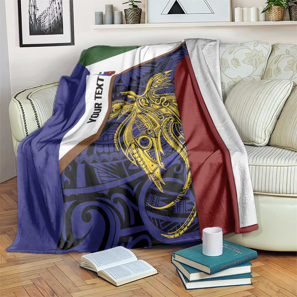 Personalised PNG Milne Bay Province Blanket Bird of Paradise Tattoo Flag Motif - Polynesian Pride