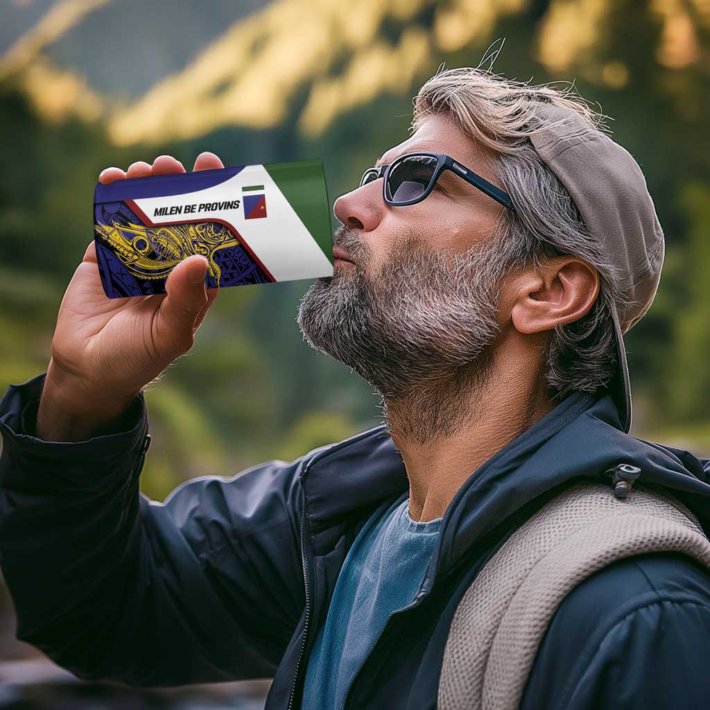 Personalised PNG Milne Bay Province 4 in 1 Can Cooler Tumbler Bird of Paradise Tattoo Flag Motif - Polynesian Pride