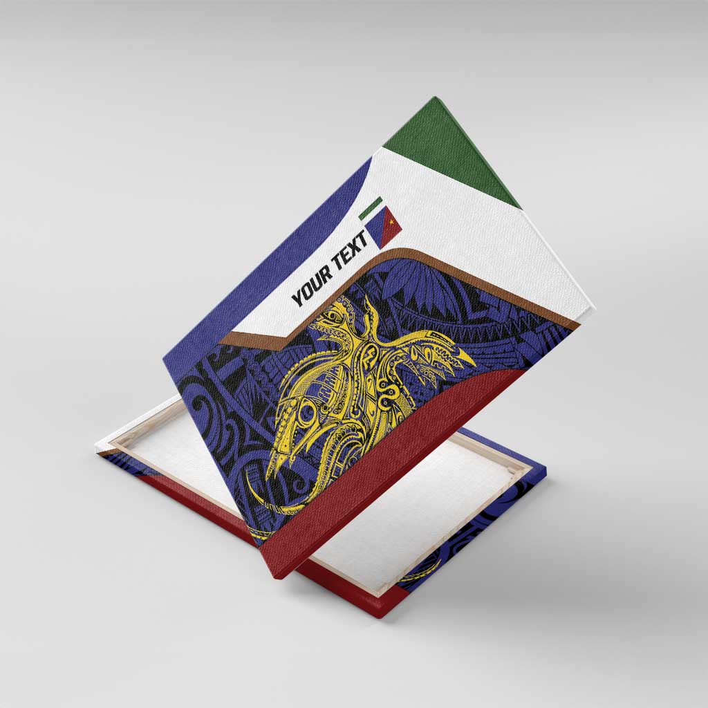 Personalised PNG Milne Bay Province Canvas Wall Art Bird of Paradise Tattoo Flag Motif - Polynesian Pride