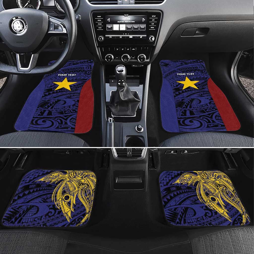 Personalised PNG Milne Bay Province Car Mats Bird of Paradise Tattoo Flag Motif - Polynesian Pride