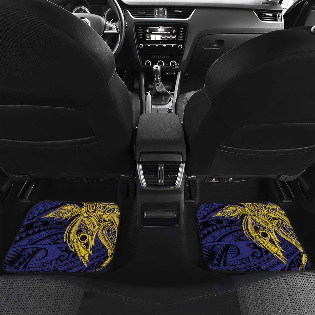 Personalised PNG Milne Bay Province Car Mats Bird of Paradise Tattoo Flag Motif - Polynesian Pride