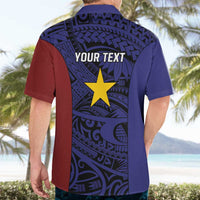 Personalised PNG Milne Bay Province Hawaiian Shirt Bird of Paradise Tattoo Flag Motif - Polynesian Pride