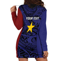 Personalised PNG Milne Bay Province Hoodie Dress Bird of Paradise Tattoo Flag Motif - Polynesian Pride