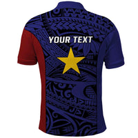 Personalised PNG Milne Bay Province Polo Shirt Bird of Paradise Tattoo Flag Motif - Polynesian Pride