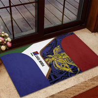 Personalised PNG Milne Bay Province Rubber Doormat Bird of Paradise Tattoo Flag Motif - Polynesian Pride