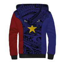 Personalised PNG Milne Bay Province Sherpa Hoodie Bird of Paradise Tattoo Flag Motif - Polynesian Pride