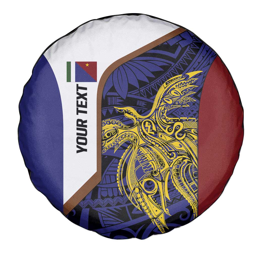 Personalised PNG Milne Bay Province Spare Tire Cover Bird of Paradise Tattoo Flag Motif - Polynesian Pride