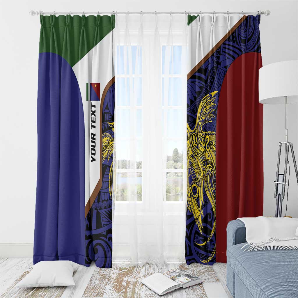 Personalised PNG Milne Bay Province Window Curtain Bird of Paradise Tattoo Flag Motif - Polynesian Pride
