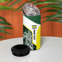 Personalised PNG Morobe Province 4 in 1 Can Cooler Tumbler Bird of Paradise Tattoo Flag Motif - Polynesian Pride