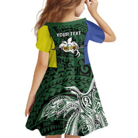 Personalised PNG Morobe Province Family Matching Long Sleeve Bodycon Dress and Hawaiian Shirt Bird of Paradise Tattoo Flag Motif - Polynesian Pride