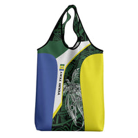 Personalised PNG Morobe Province Grocery Bag Bird of Paradise Tattoo Flag Motif - Polynesian Pride