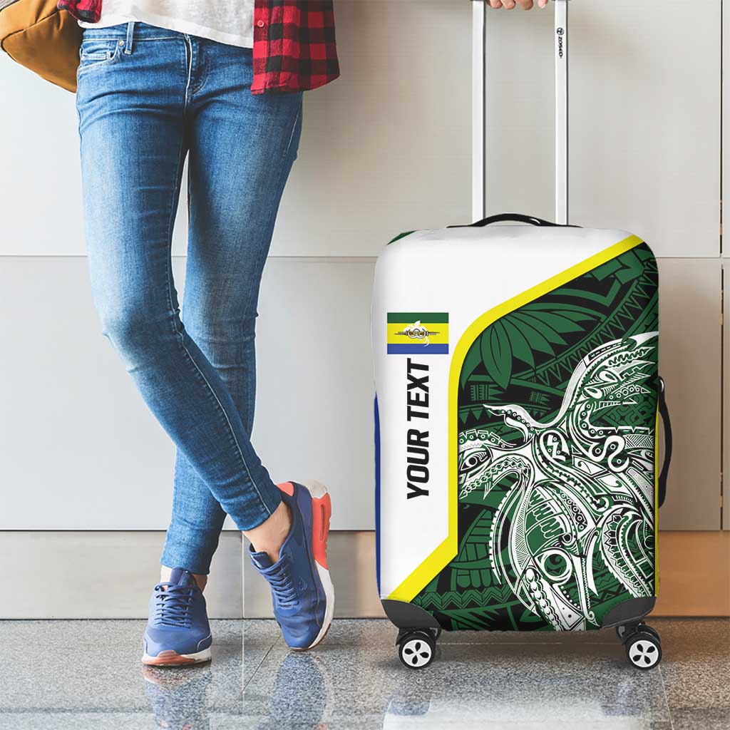 Personalised PNG Morobe Province Luggage Cover Bird of Paradise Tattoo Flag Motif - Polynesian Pride