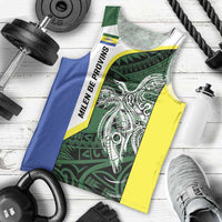 Personalised PNG Morobe Province Men Tank Top Bird of Paradise Tattoo Flag Motif - Polynesian Pride