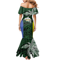 Personalised PNG Morobe Province Mermaid Dress Bird of Paradise Tattoo Flag Motif - Polynesian Pride