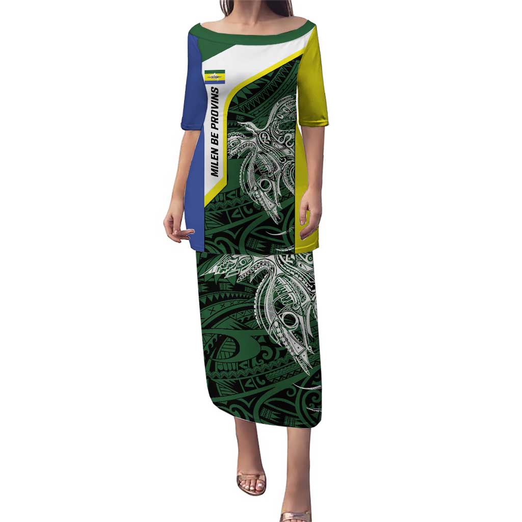 Personalised PNG Morobe Province Puletasi Bird of Paradise Tattoo Flag Motif - Polynesian Pride