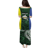 Personalised PNG Morobe Province Puletasi Bird of Paradise Tattoo Flag Motif - Polynesian Pride