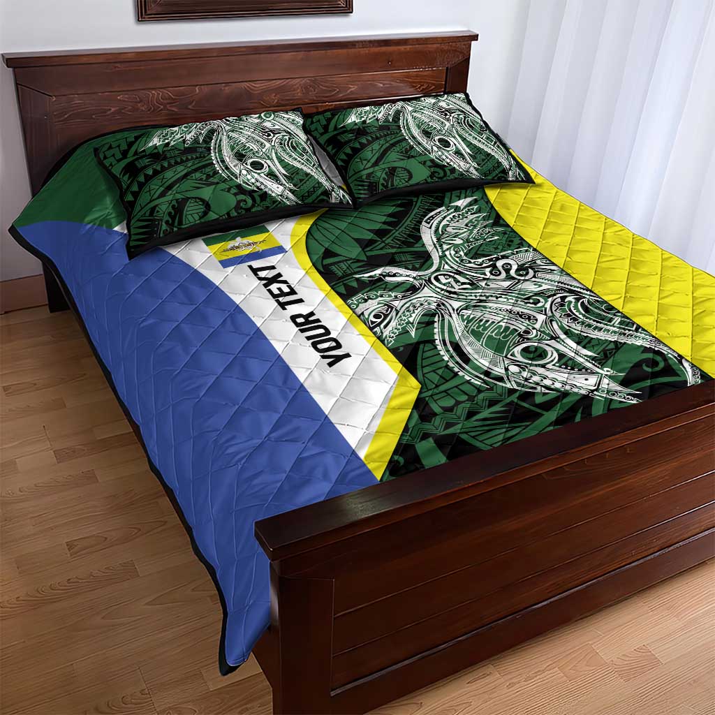 Personalised PNG Morobe Province Quilt Bed Set Bird of Paradise Tattoo Flag Motif - Polynesian Pride