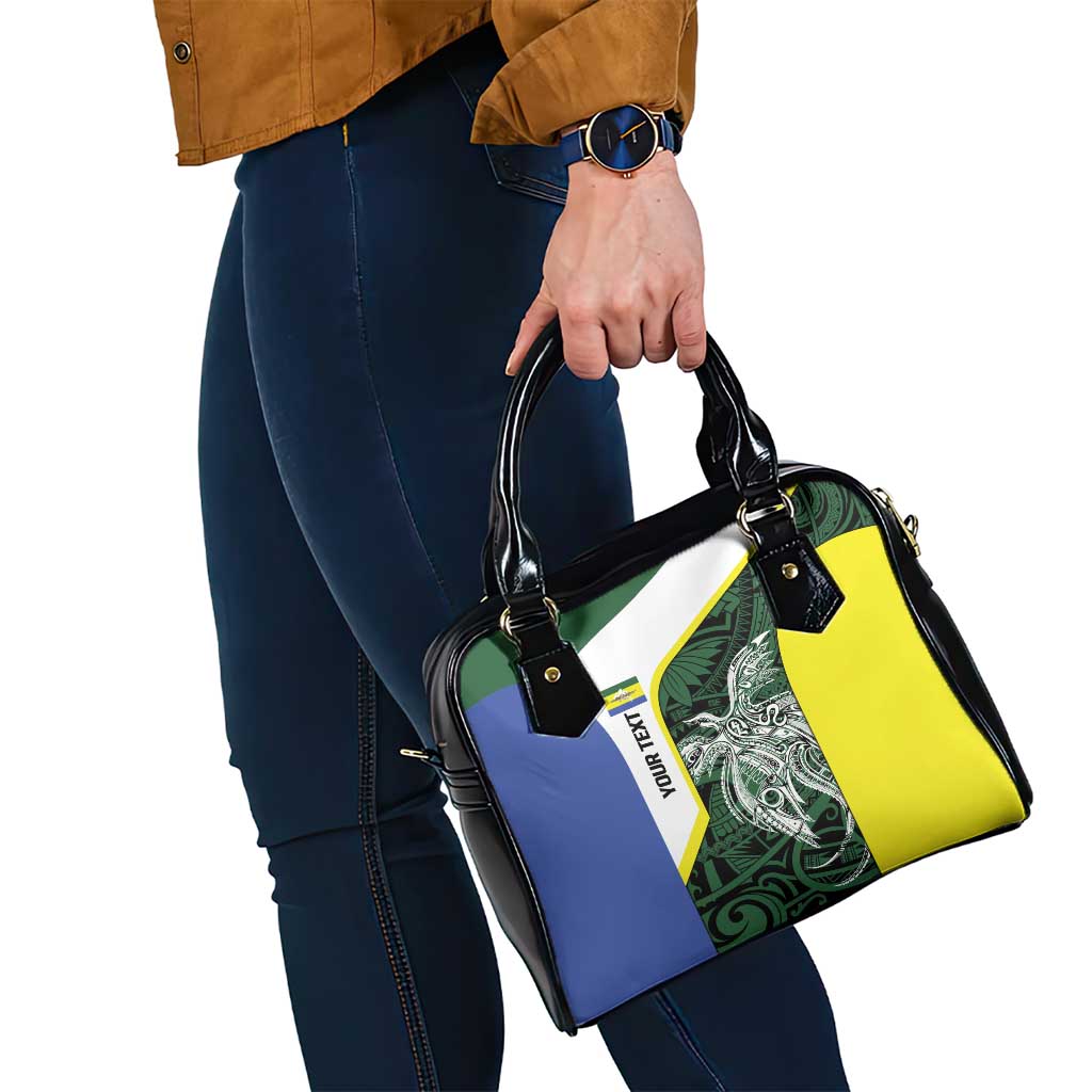 Personalised PNG Morobe Province Shoulder Handbag Bird of Paradise Tattoo Flag Motif - Polynesian Pride