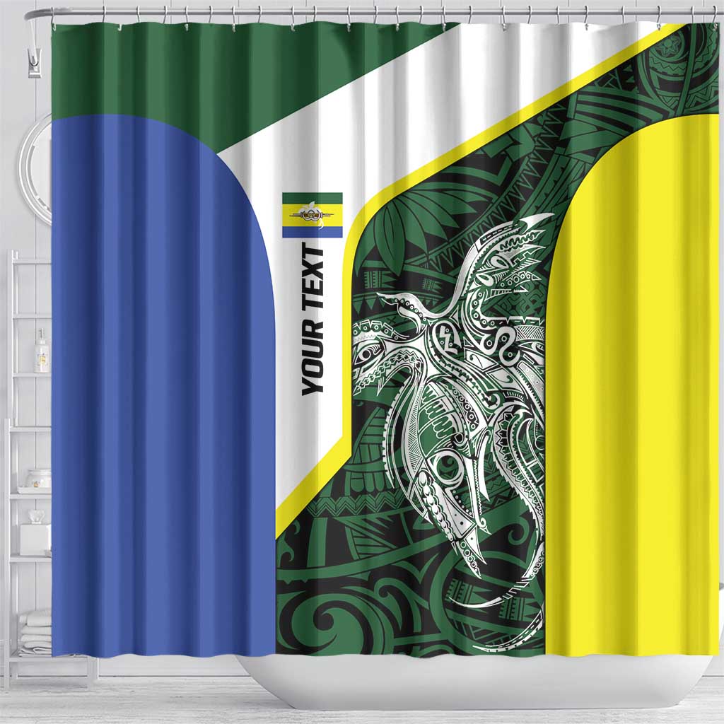 Personalised PNG Morobe Province Shower Curtain Bird of Paradise Tattoo Flag Motif - Polynesian Pride